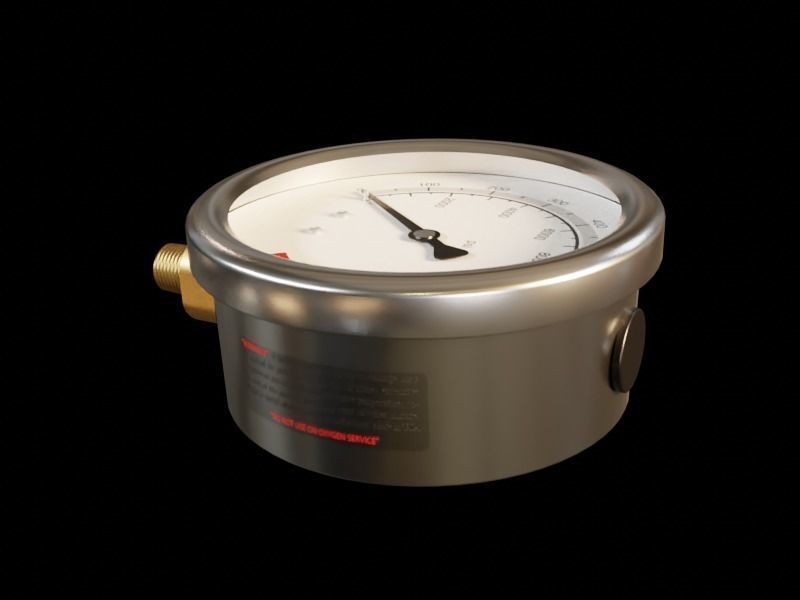10000 PSI Pressure Gauge 3D model_3