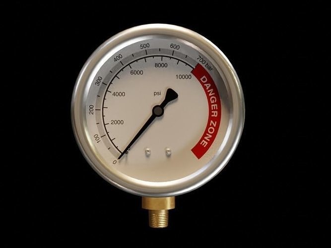 10000 PSI Pressure Gauge 3D model