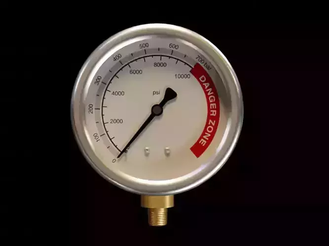 10000 PSI Pressure Gauge 3D model