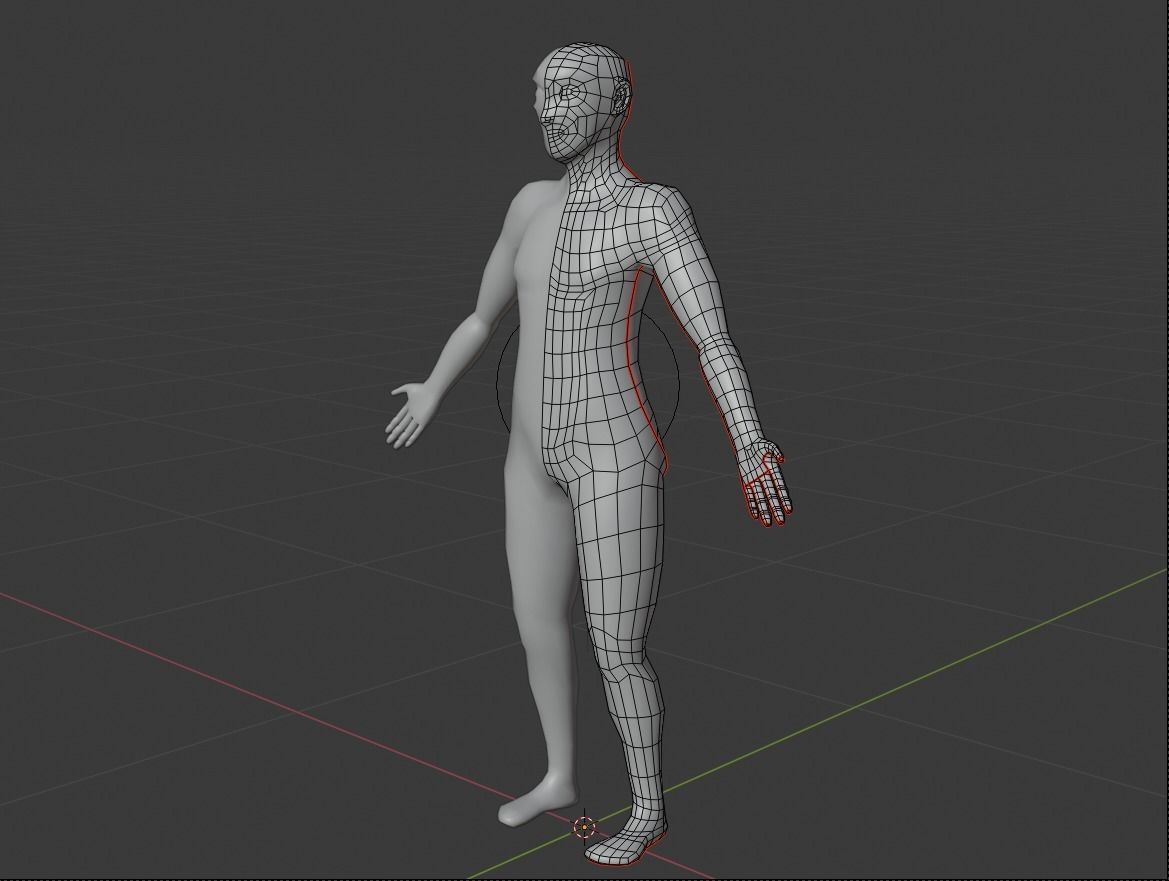 Generic Human Character Basemesh Low-poly 3D model_9