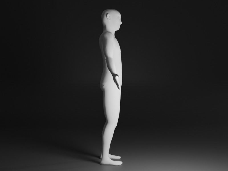 Generic Human Character Basemesh Low-poly 3D model_1