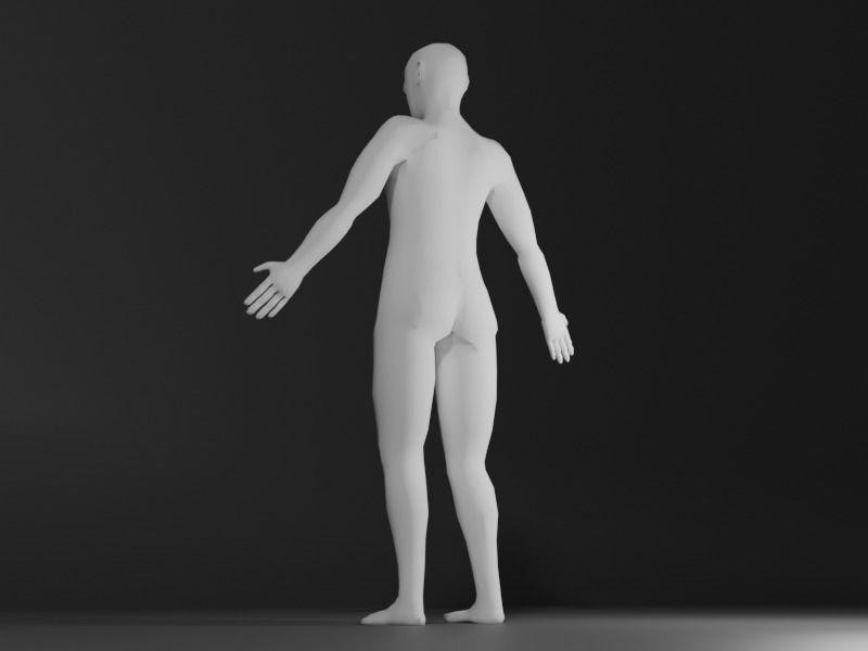 Generic Human Character Basemesh Low-poly 3D model_4