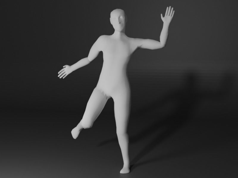 Generic Human Character Basemesh Low-poly 3D model_6