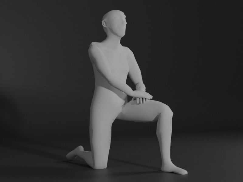 Generic Human Character Basemesh Low-poly 3D model_5