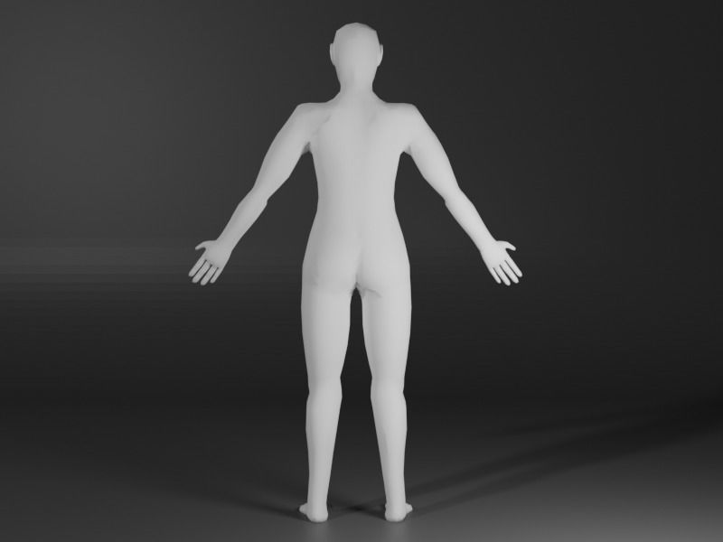 Generic Human Character Basemesh Low-poly 3D model_3