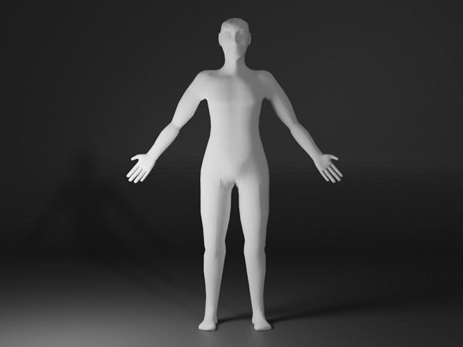 Generic Human Character Basemesh Low-poly 3D model