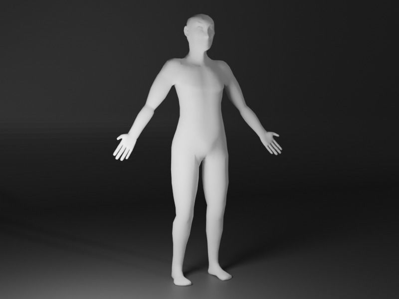 Generic Human Character Basemesh Low-poly 3D model_2
