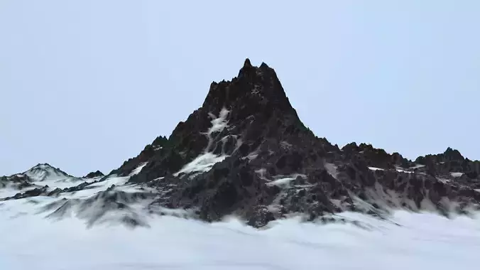 snow mountain Low-poly 3D model