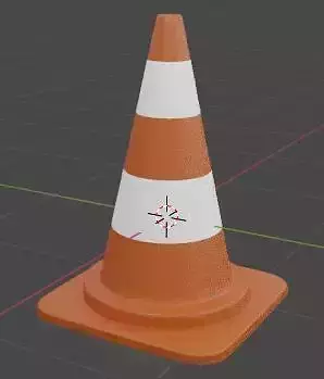 A yellow cone 3D model