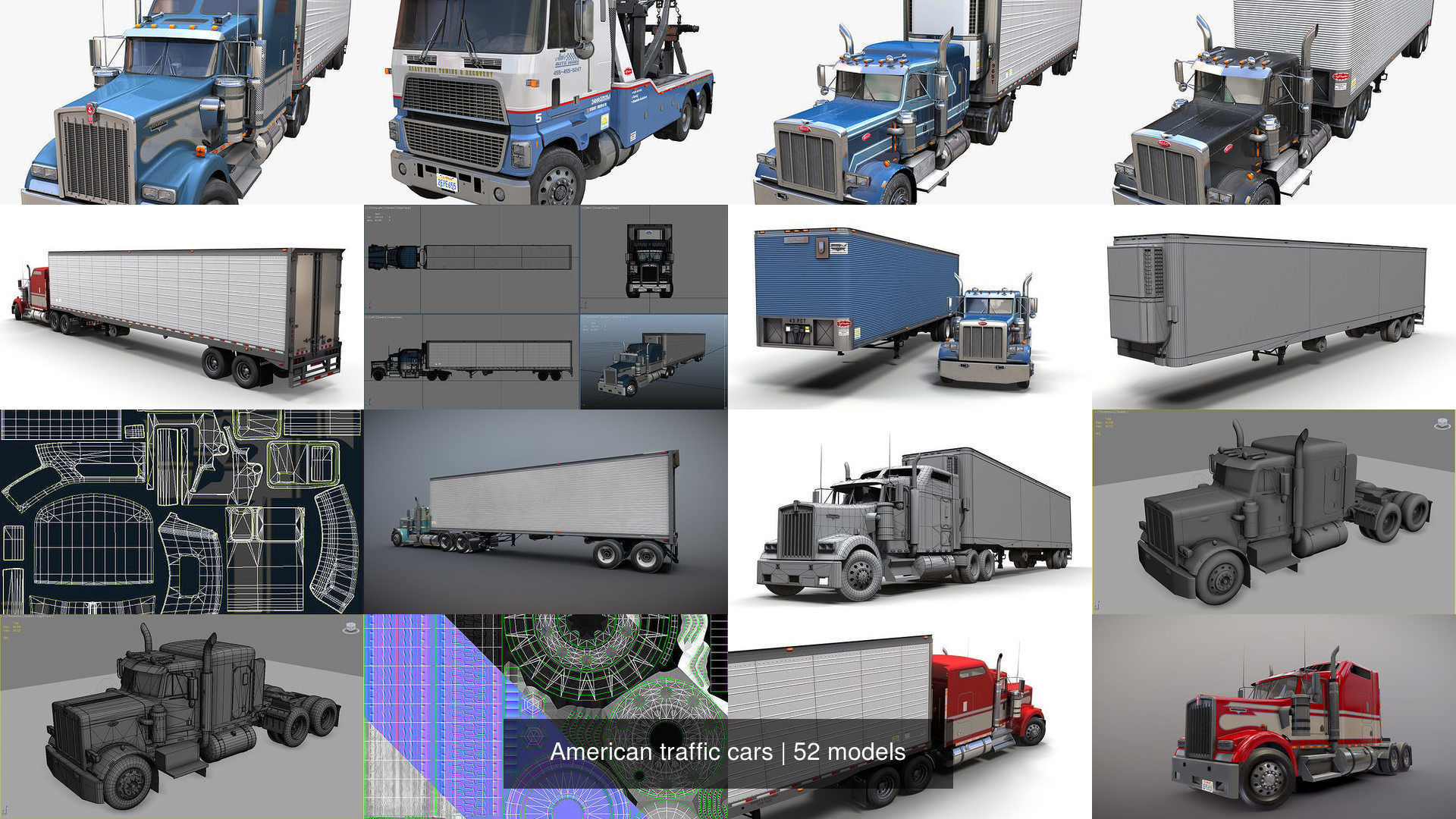 American traffic cars 3D Model Collection_12