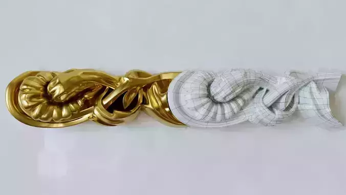 Plaster Trim Ornament with all modifiers for education 3D model