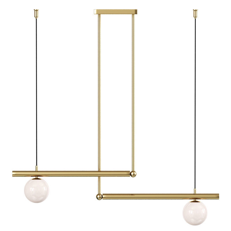 Barra Lamp With Ball Shaped Shades 3D model_1