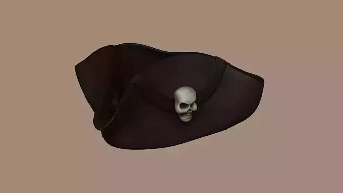 Skull Pirate Hat - Character Costume Low-poly 3D model