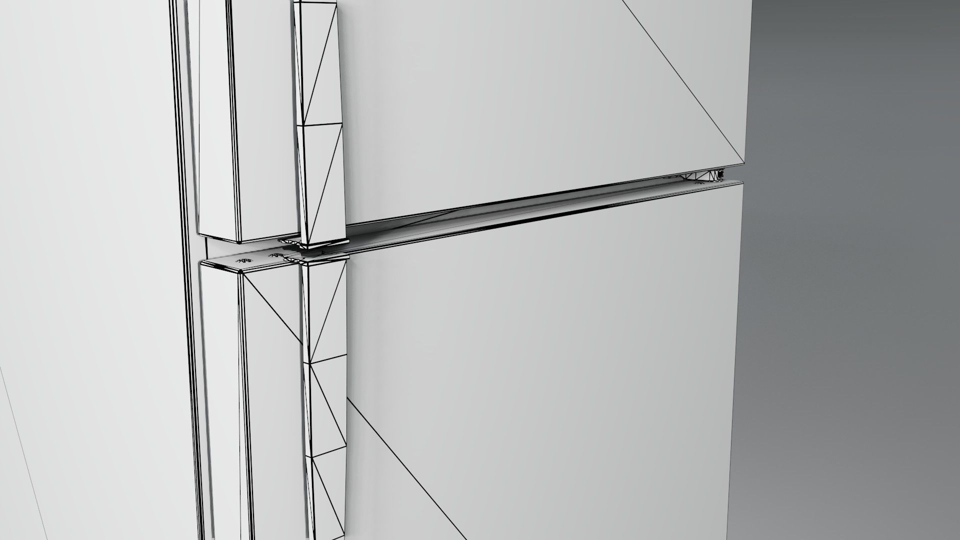 Old Fridge of the 90s Low-poly 3D model_8