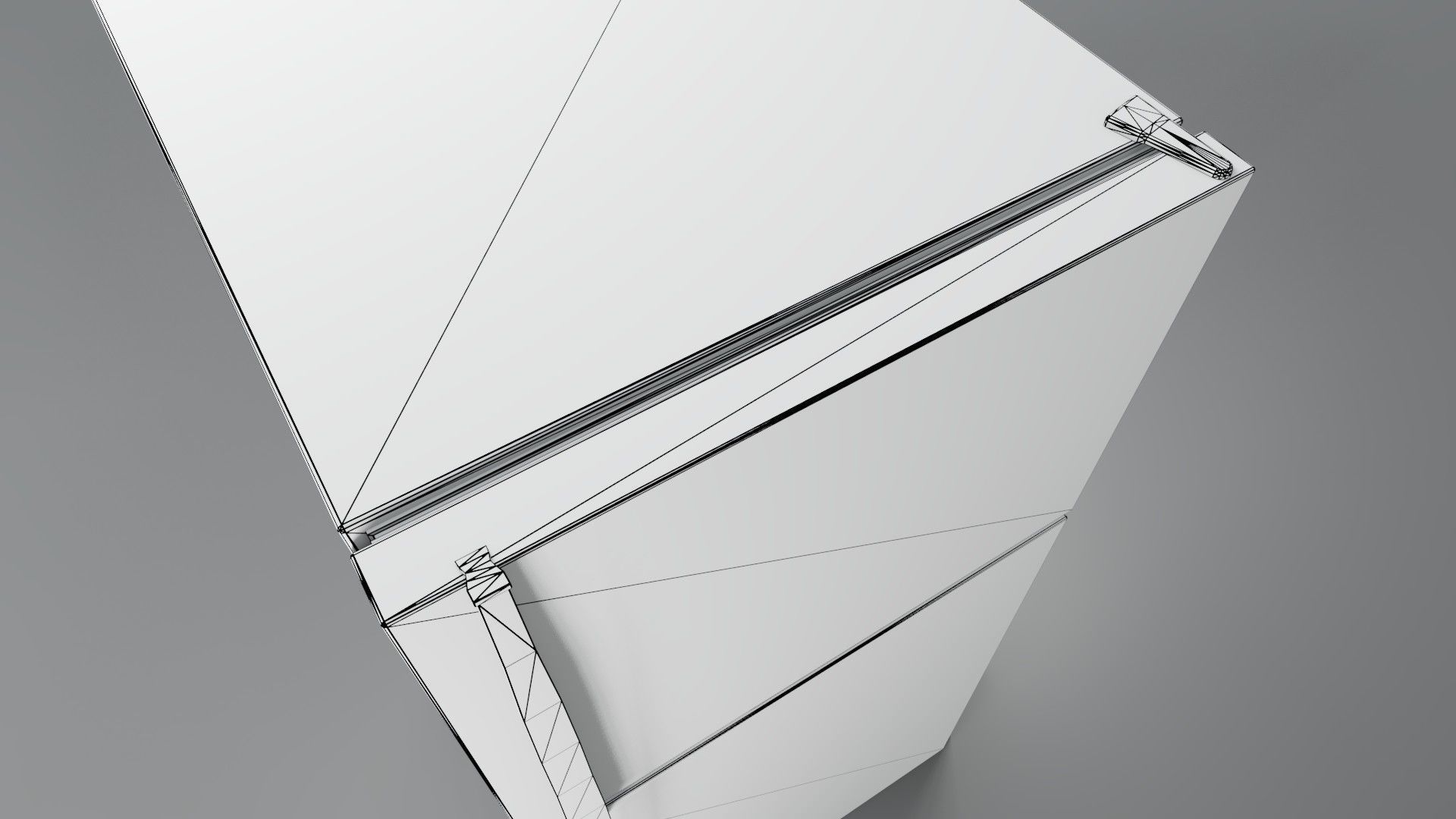 Old Fridge of the 90s Low-poly 3D model_9
