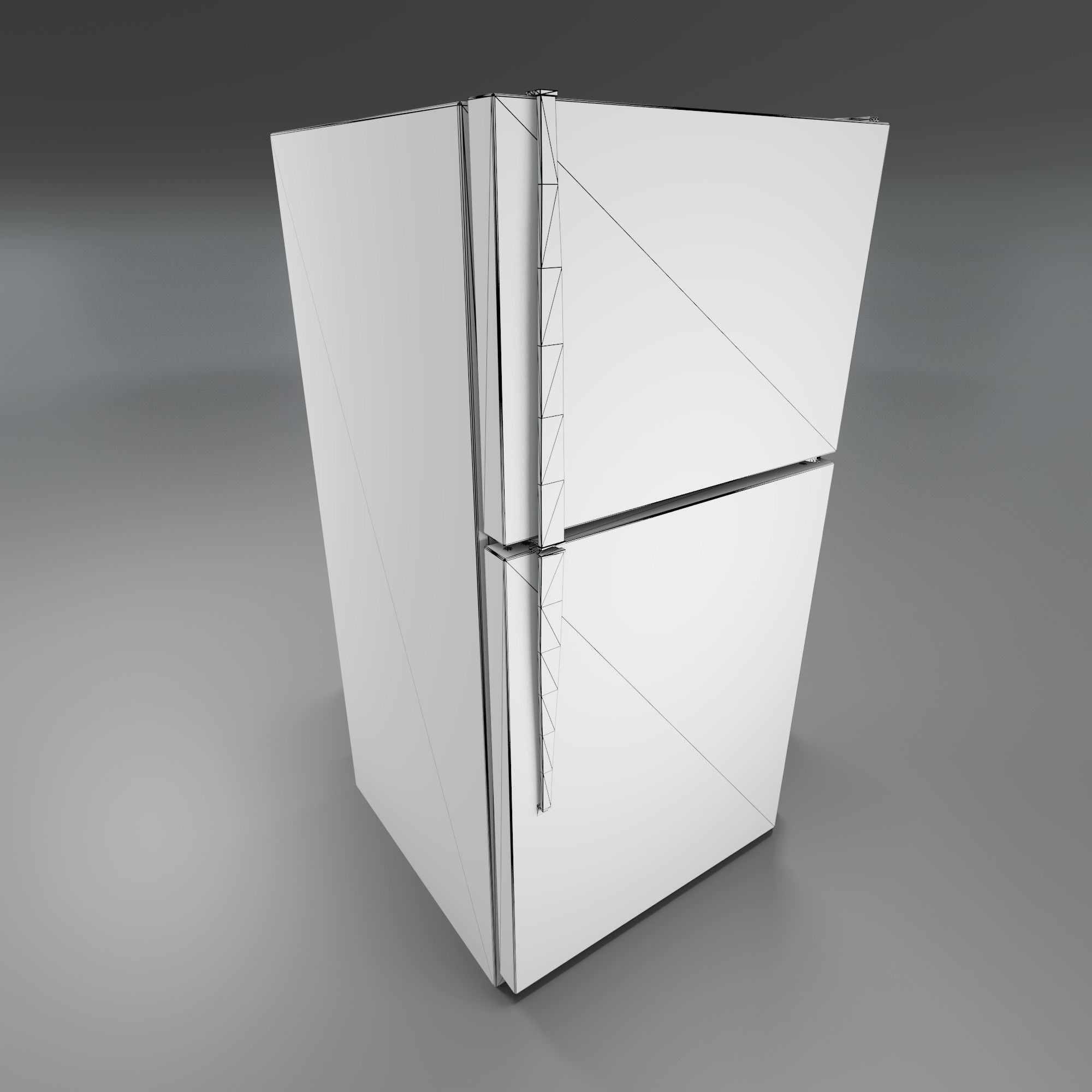 Old Fridge of the 90s Low-poly 3D model_11