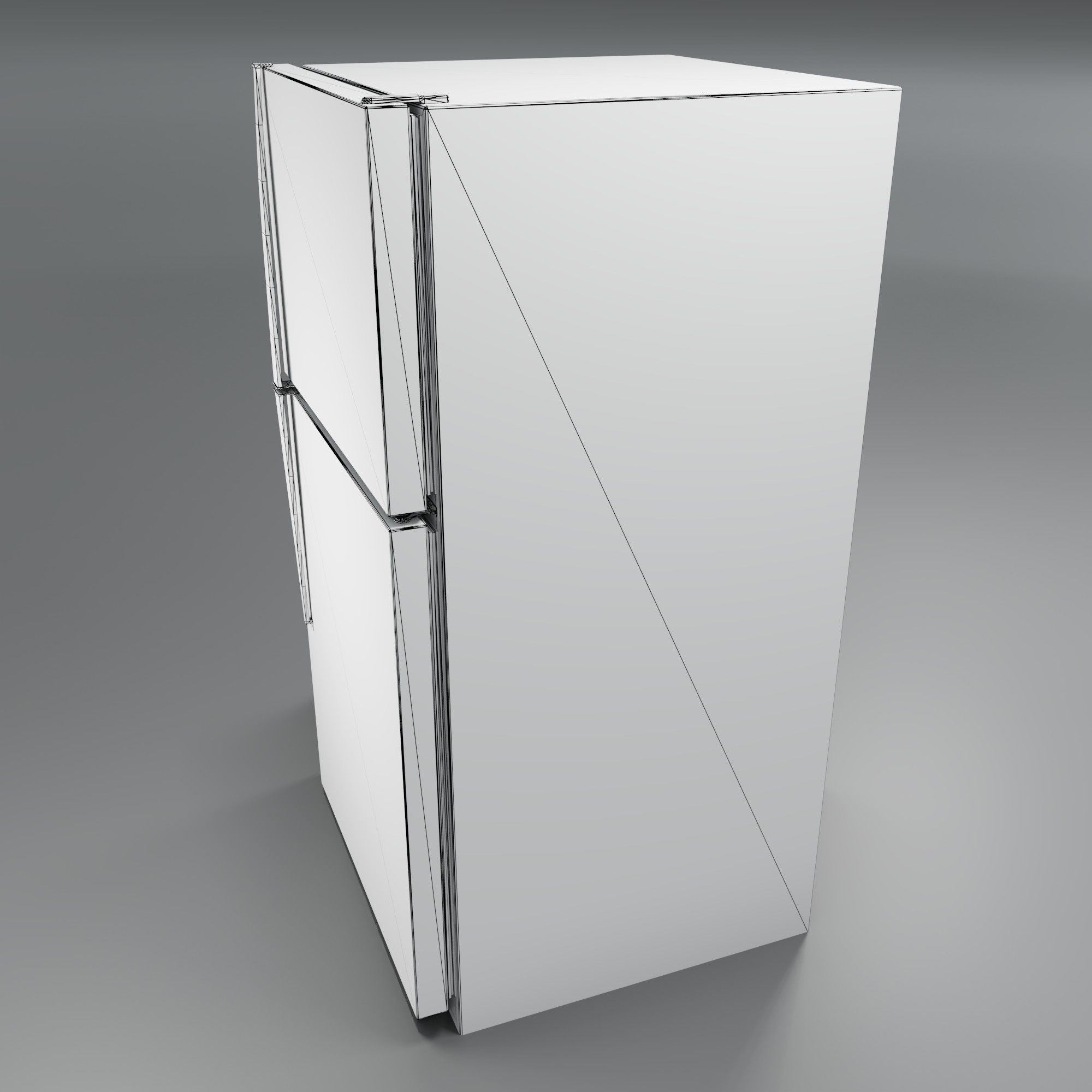 Old Fridge of the 90s Low-poly 3D model_12