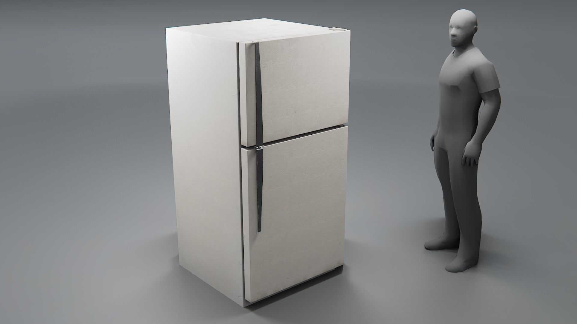 Old Fridge of the 90s Low-poly 3D model_5