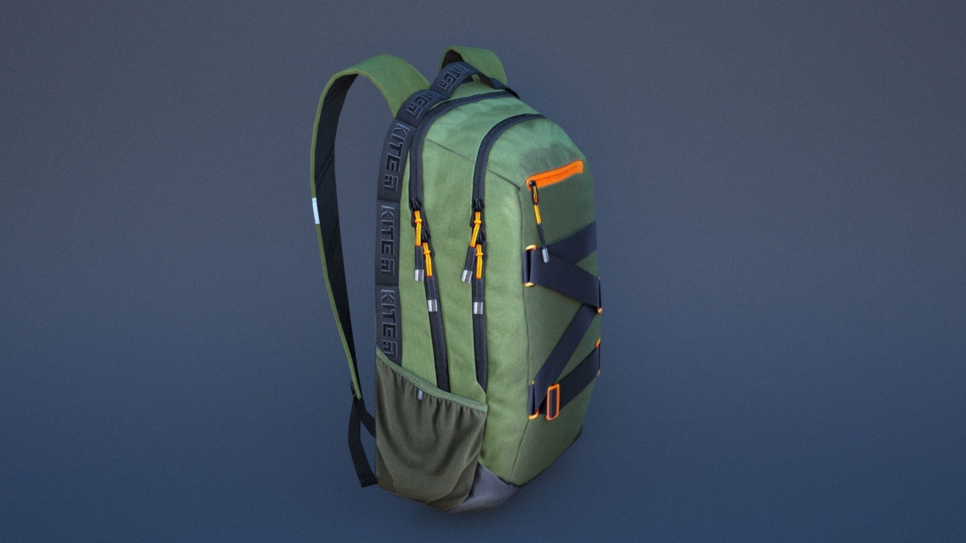 Backpack with orange straps Low-poly 3D model_15