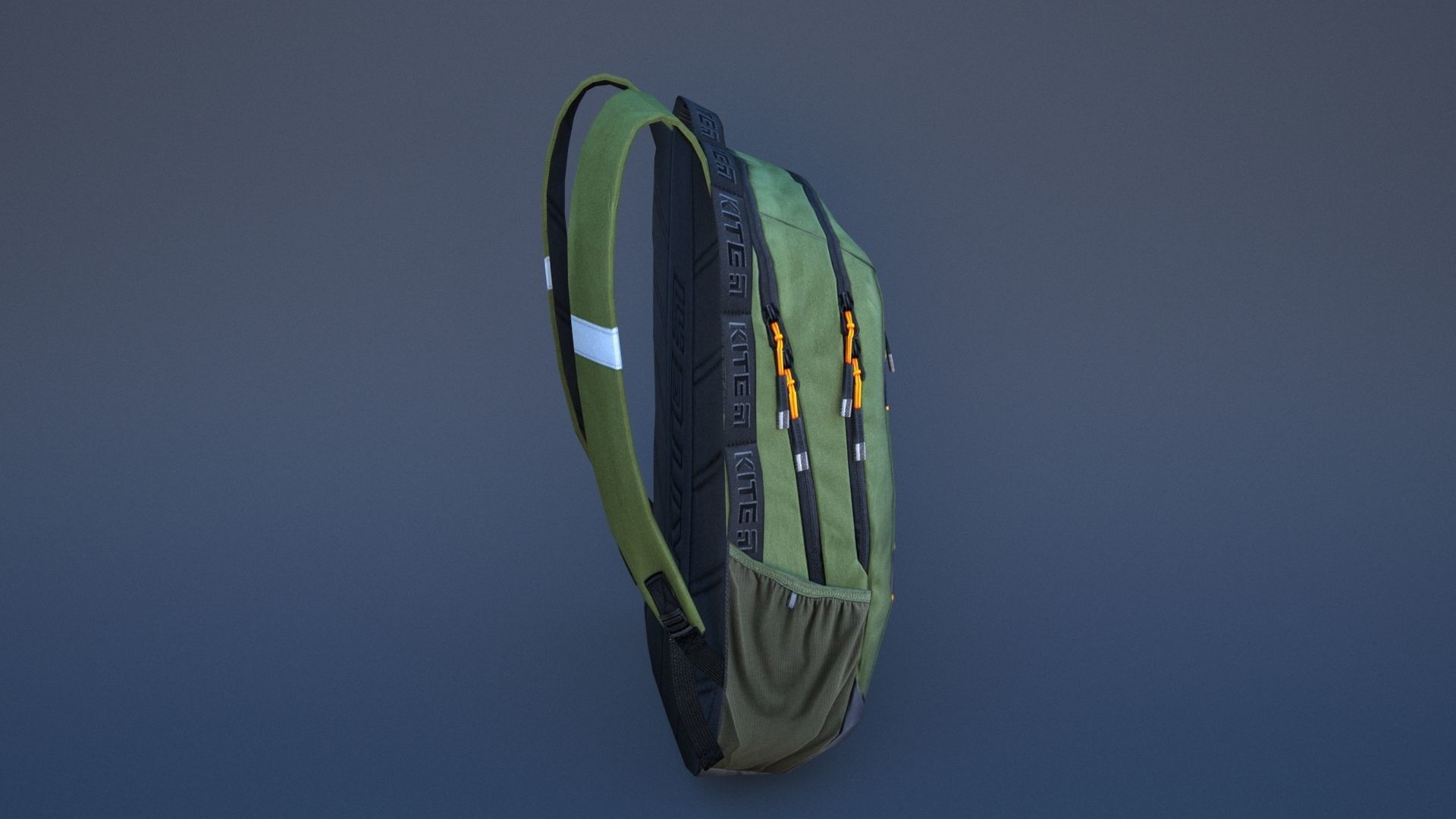 Backpack with orange straps Low-poly 3D model_19