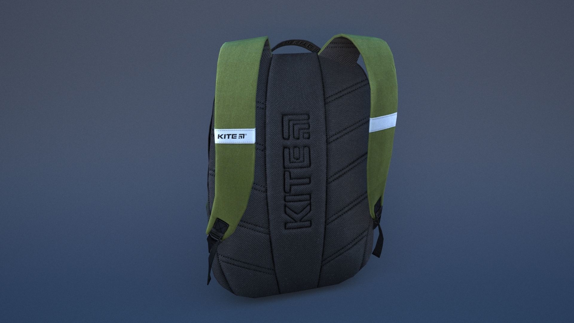 Backpack with orange straps Low-poly 3D model_29