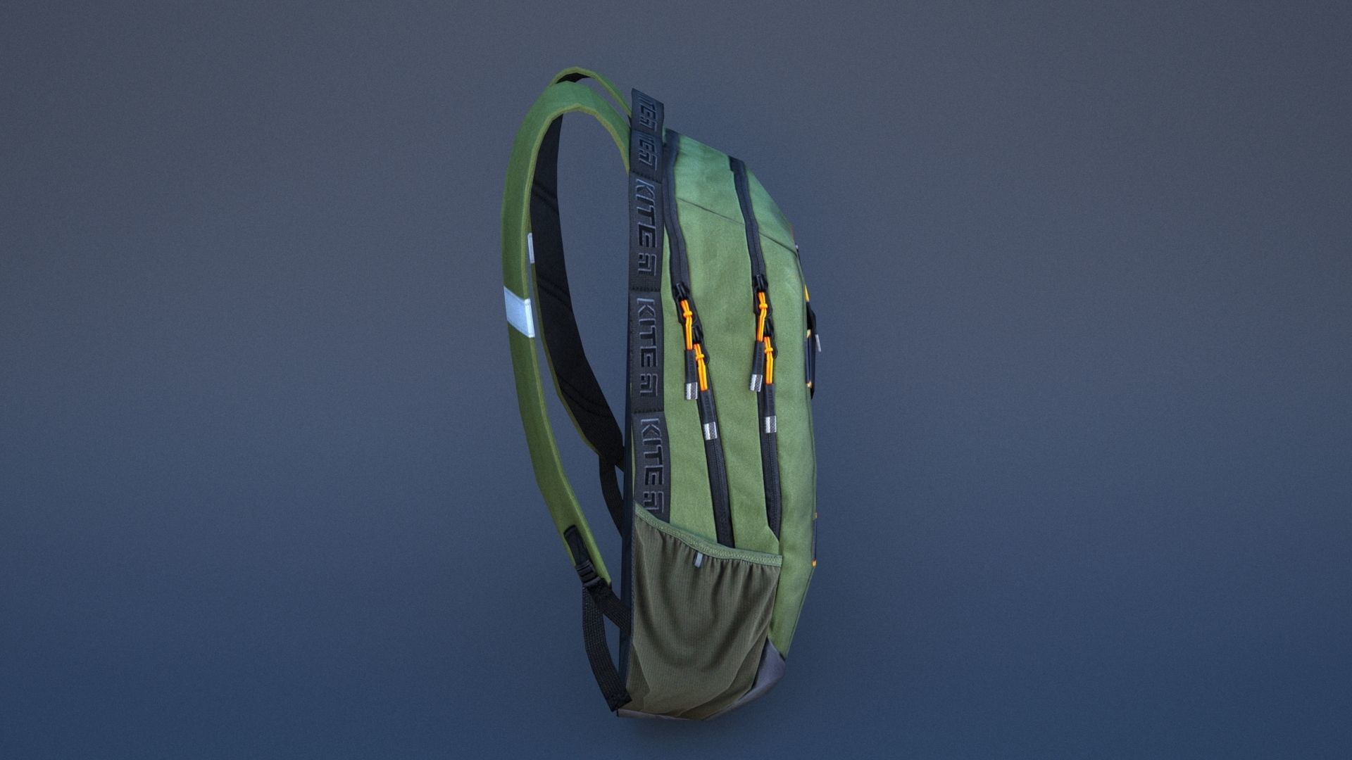 Backpack with orange straps Low-poly 3D model_18