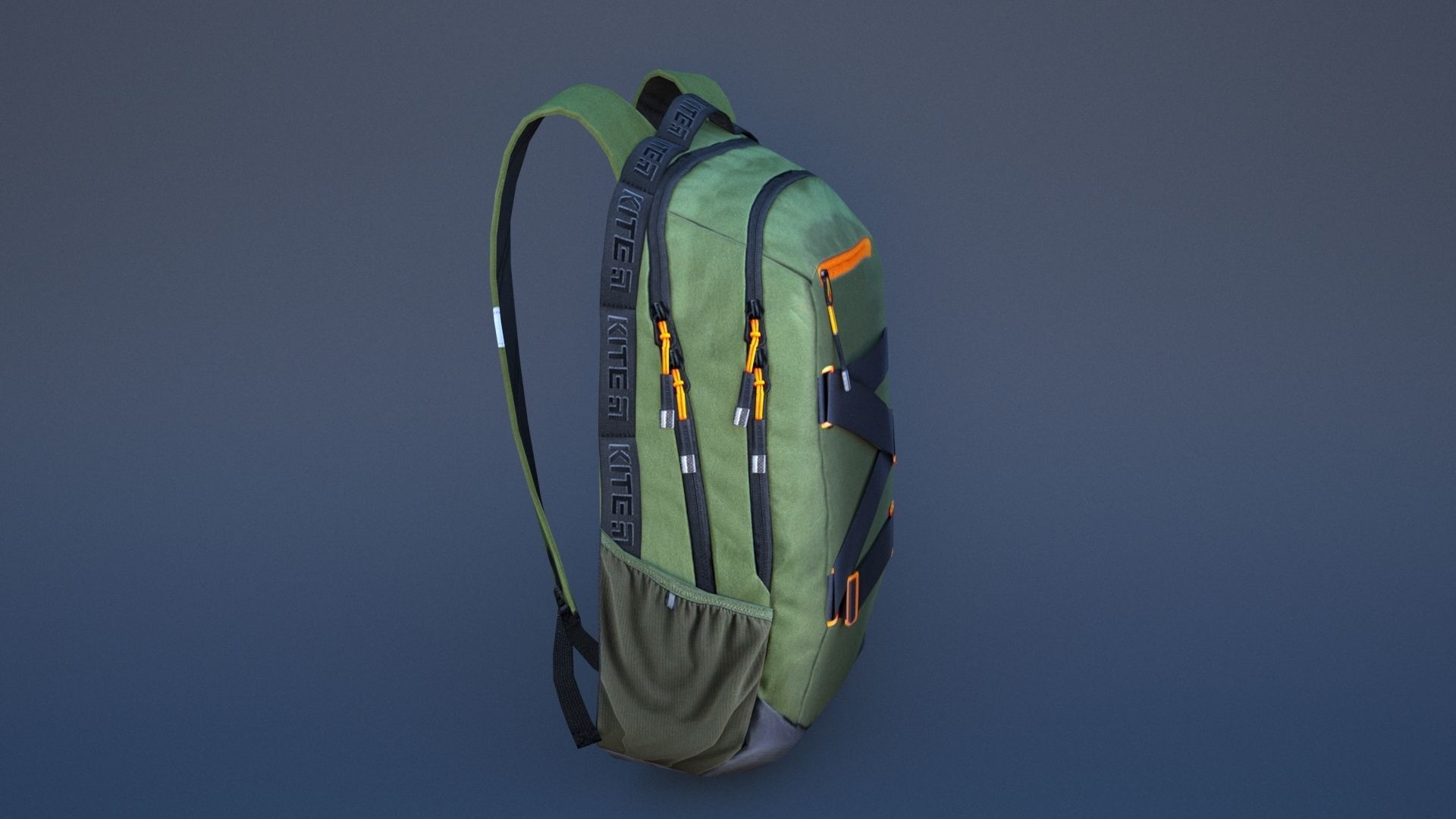 Backpack with orange straps Low-poly 3D model_16