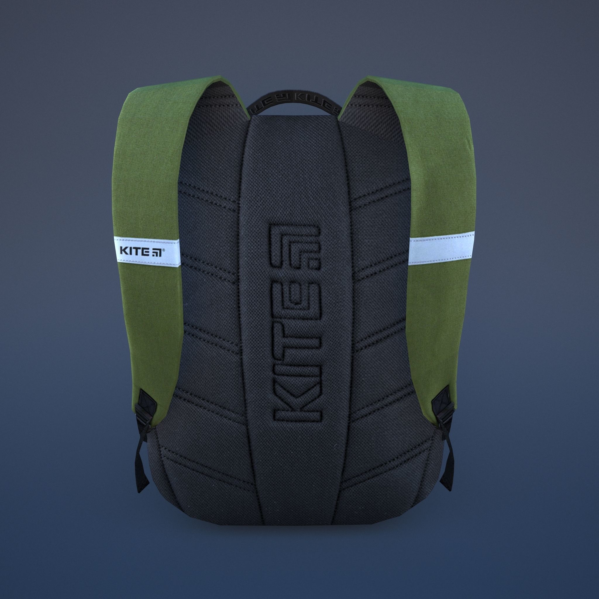 Backpack with orange straps Low-poly 3D model_2