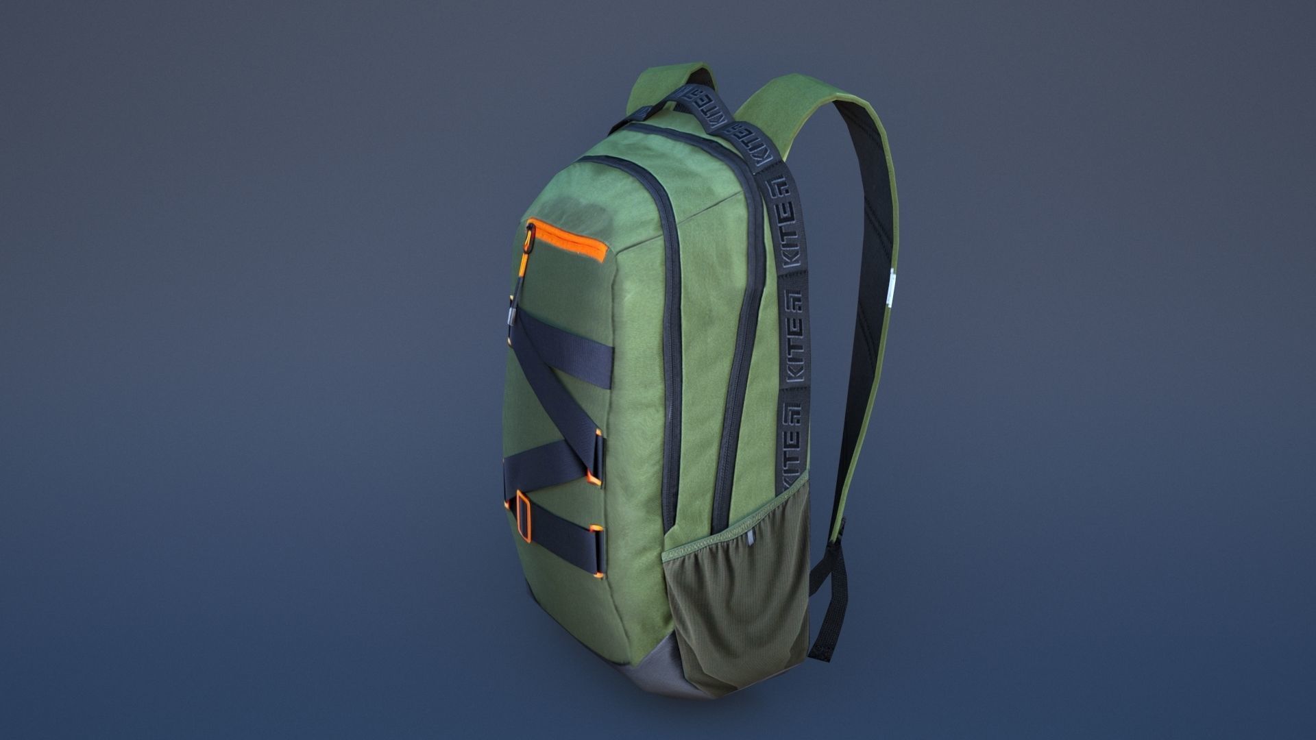 Backpack with orange straps Low-poly 3D model_39