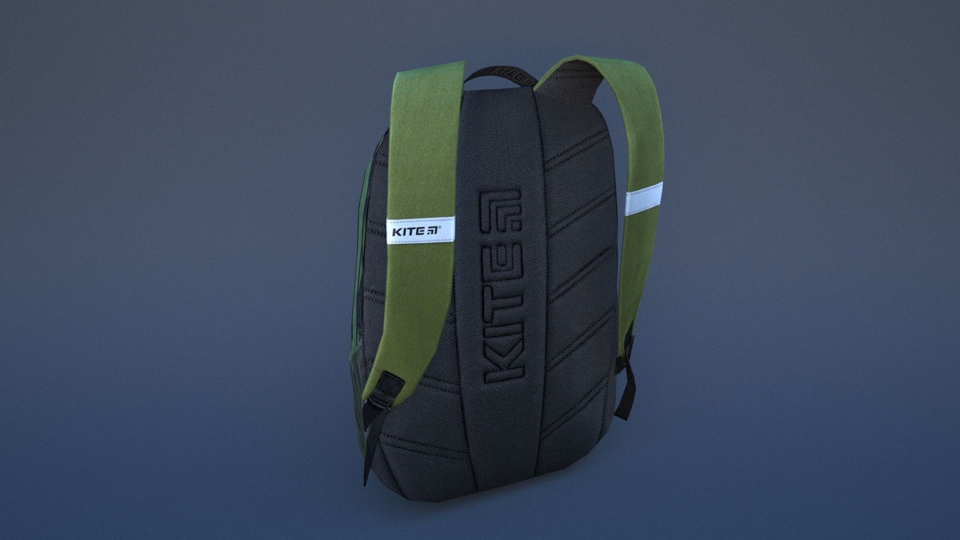 Backpack with orange straps Low-poly 3D model_30