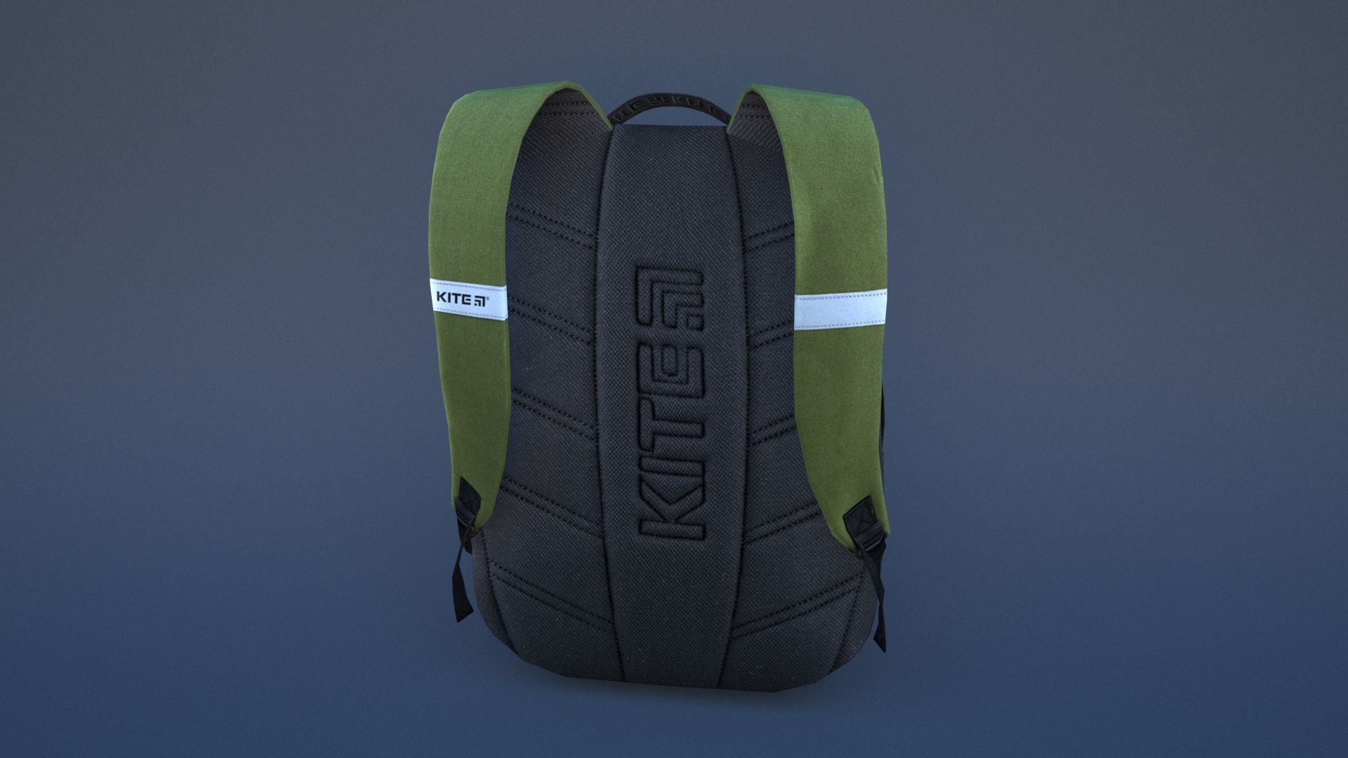 Backpack with orange straps Low-poly 3D model_26