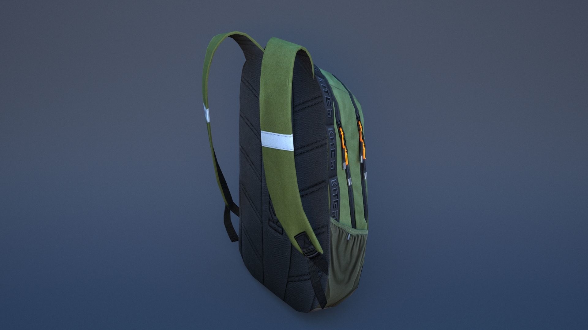 Backpack with orange straps Low-poly 3D model_21