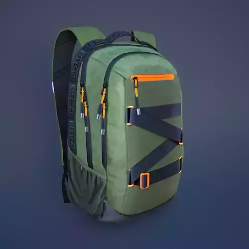 Backpack with orange straps