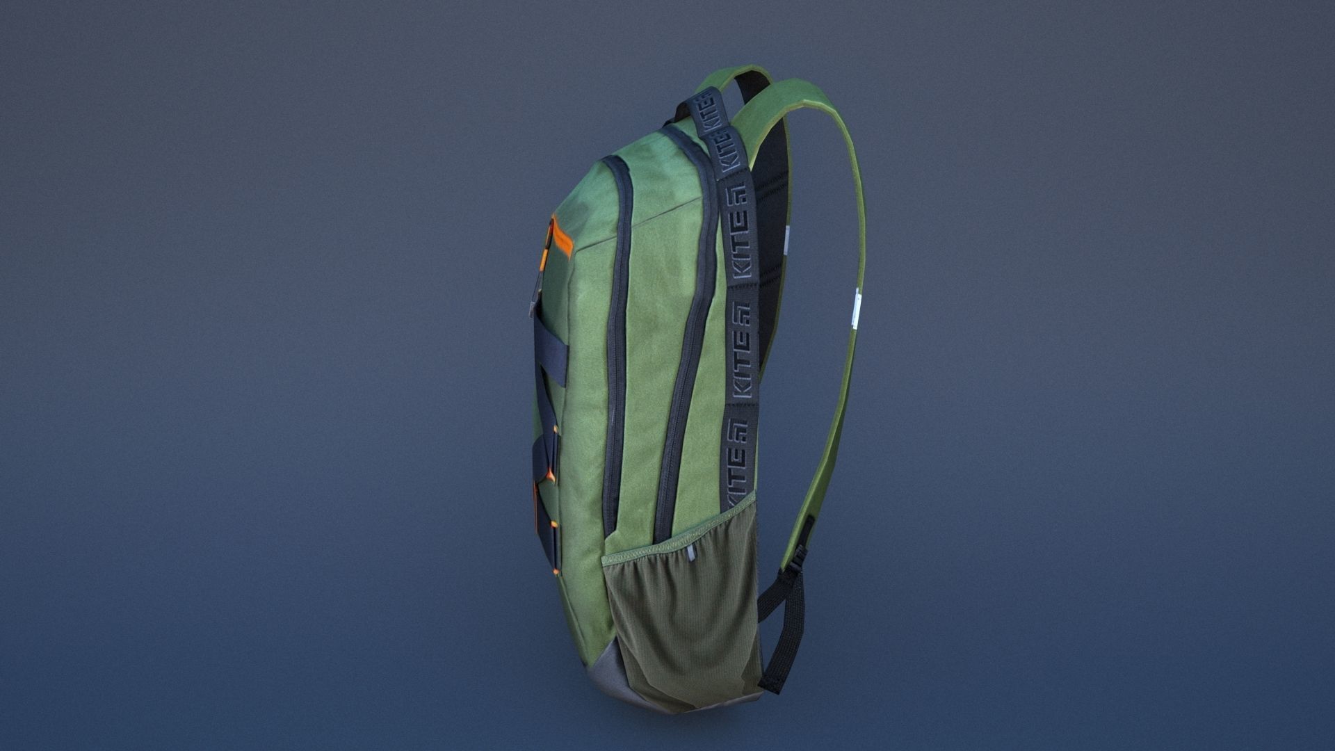 Backpack with orange straps Low-poly 3D model_37