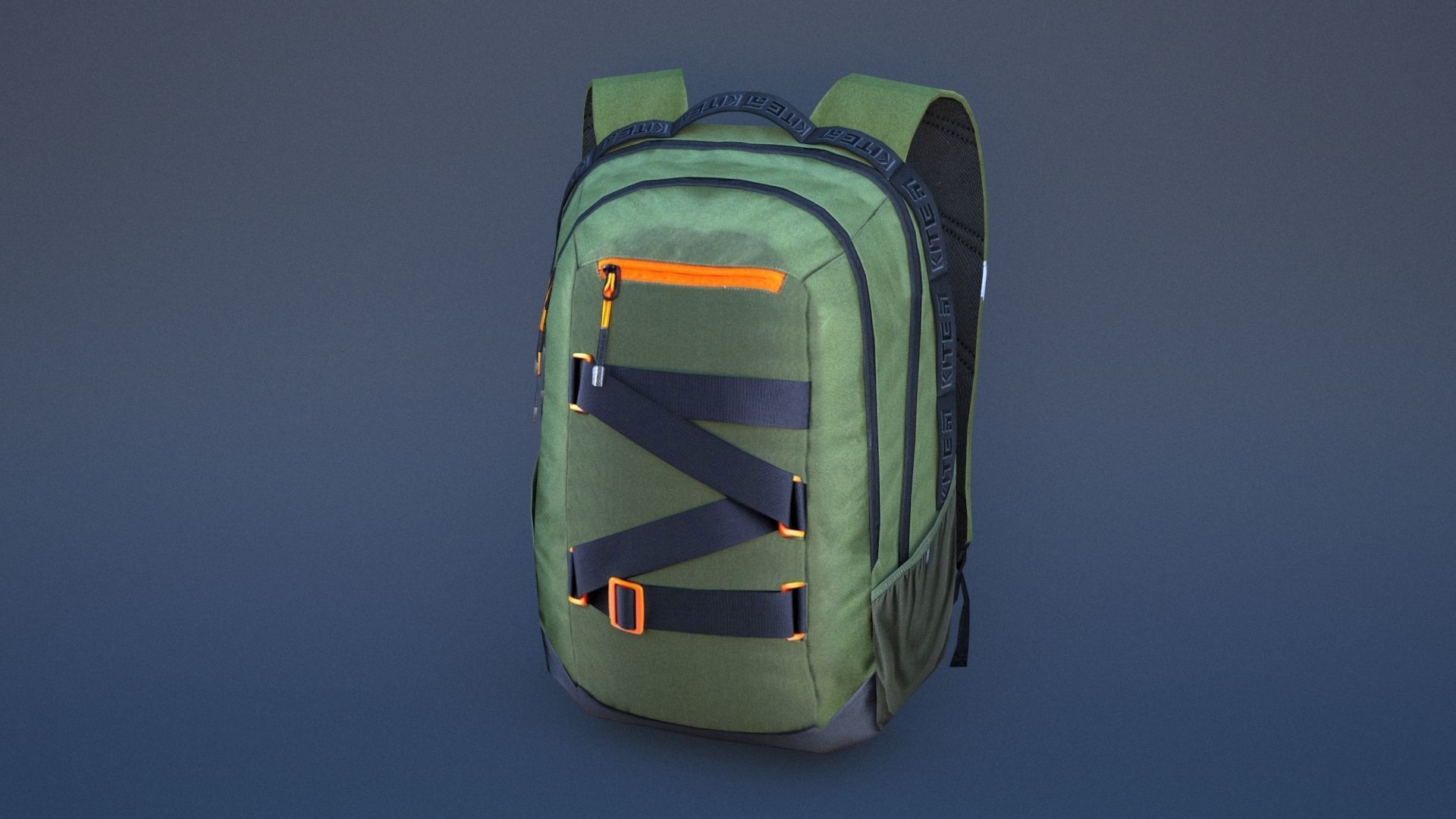 Backpack with orange straps Low-poly 3D model_44