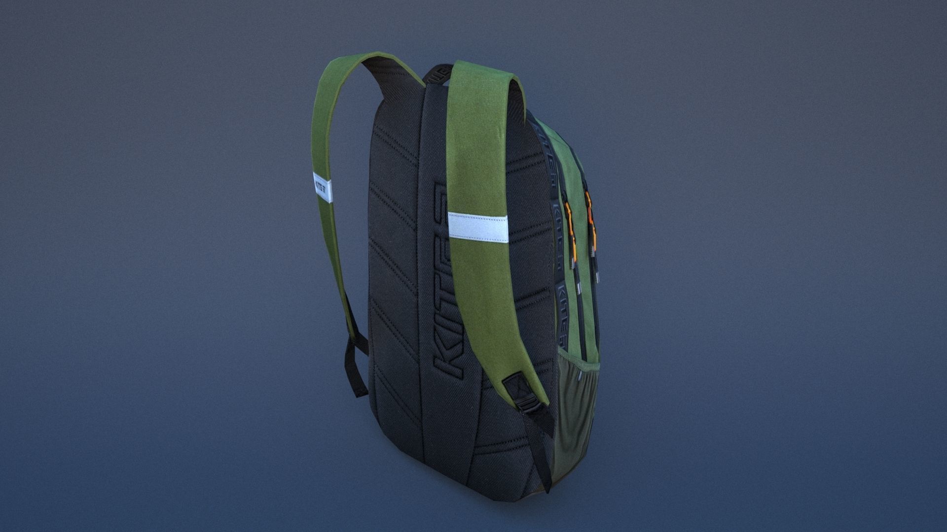 Backpack with orange straps Low-poly 3D model_22