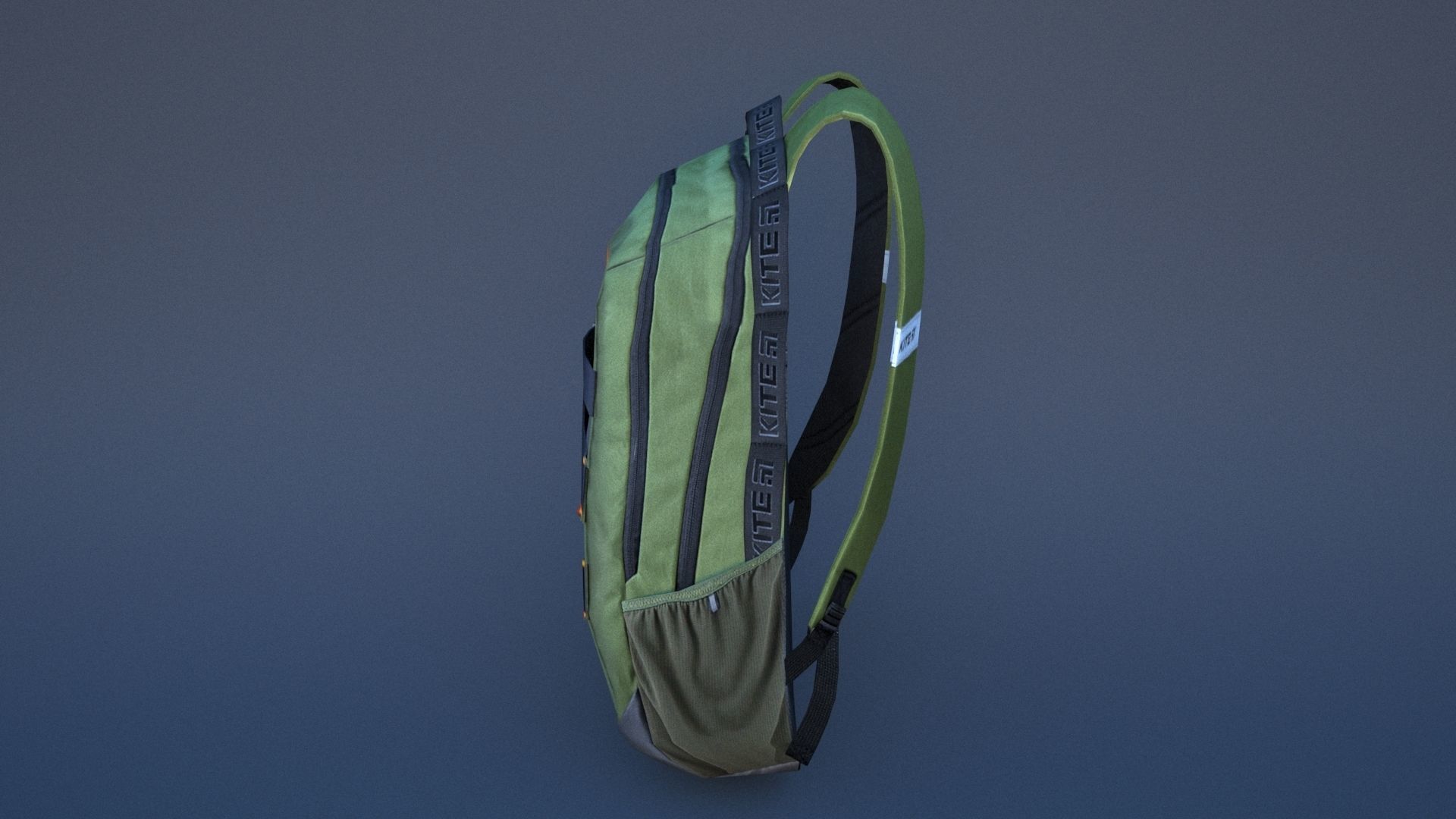 Backpack with orange straps Low-poly 3D model_36