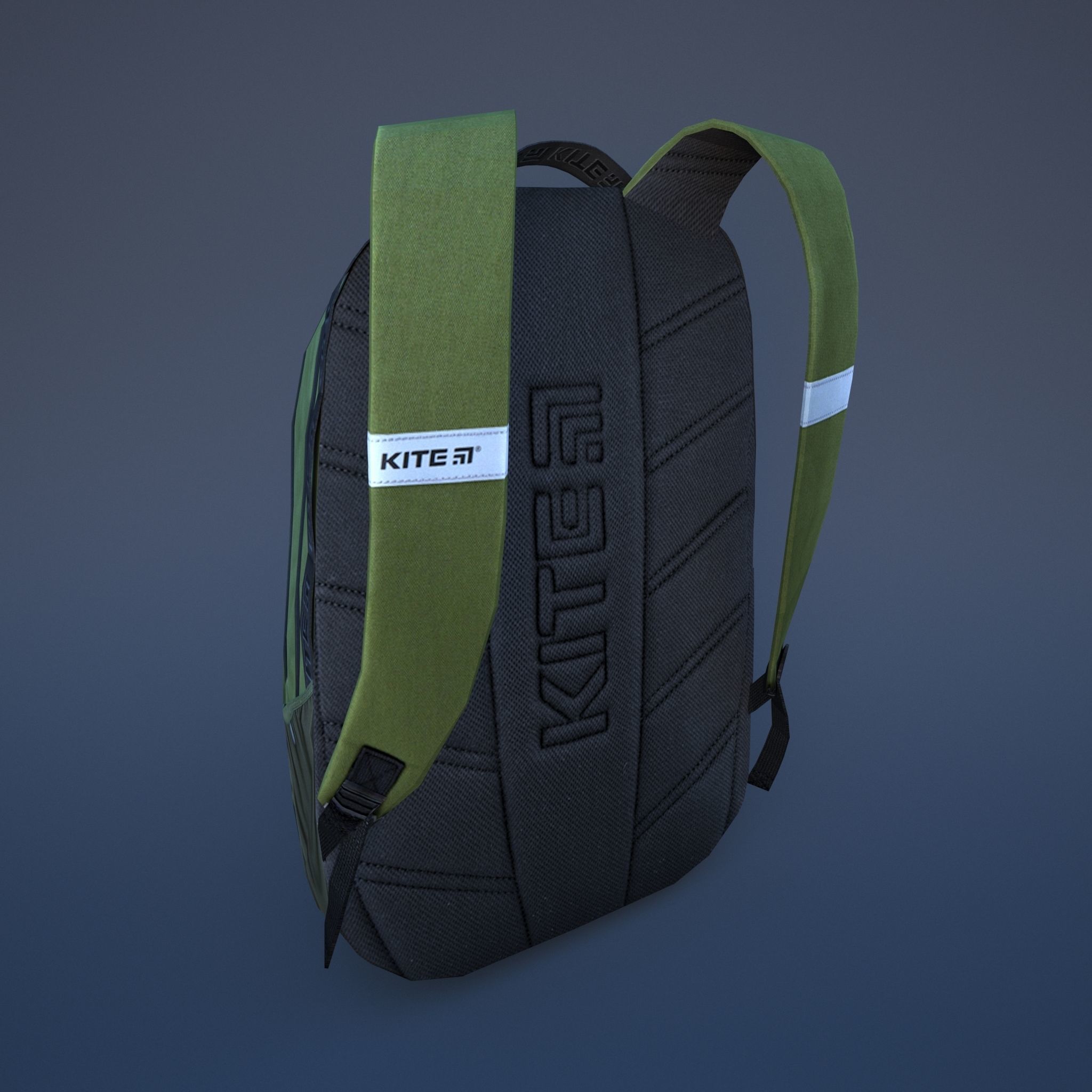 Backpack with orange straps Low-poly 3D model_3