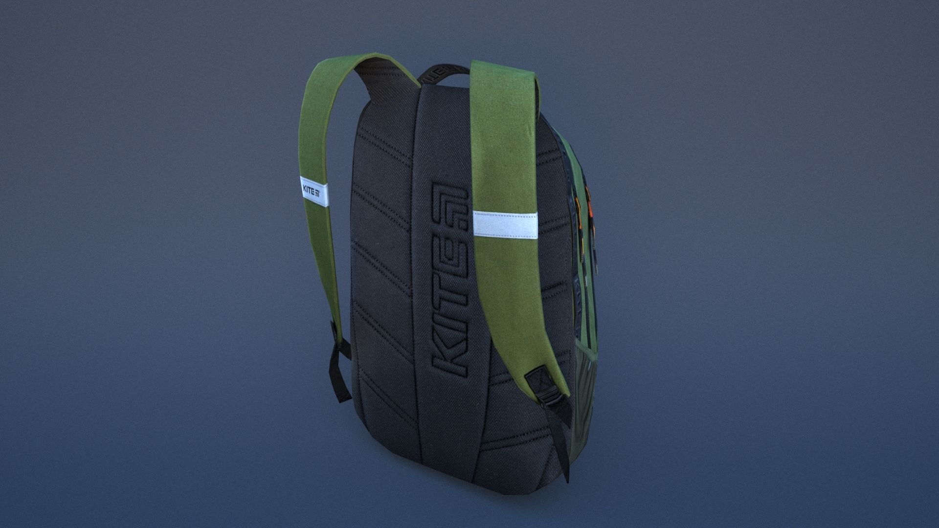 Backpack with orange straps Low-poly 3D model_23