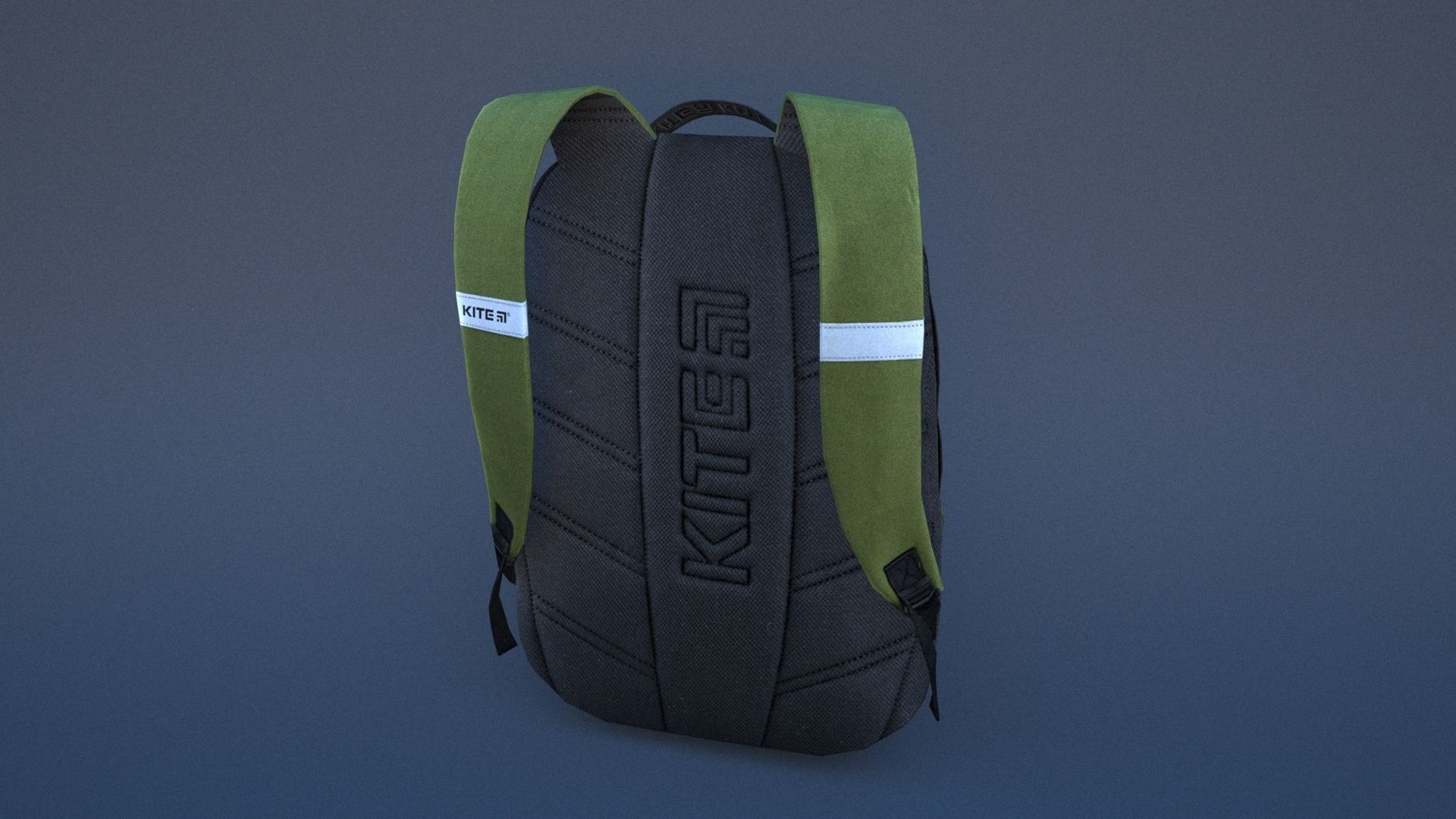 Backpack with orange straps Low-poly 3D model_25
