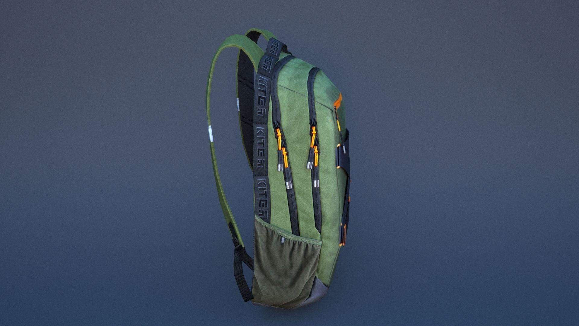 Backpack with orange straps Low-poly 3D model_17