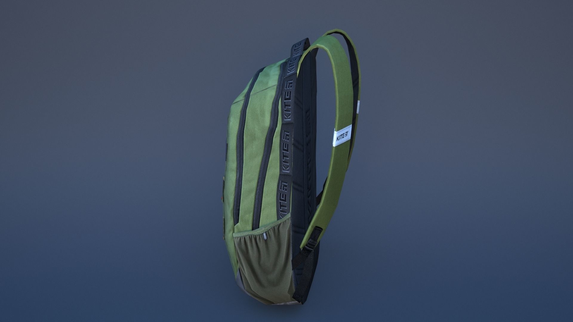 Backpack with orange straps Low-poly 3D model_35