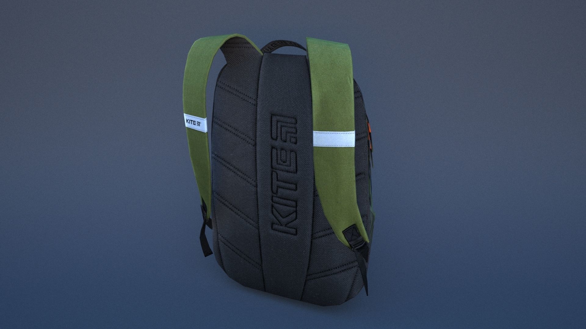Backpack with orange straps Low-poly 3D model_24