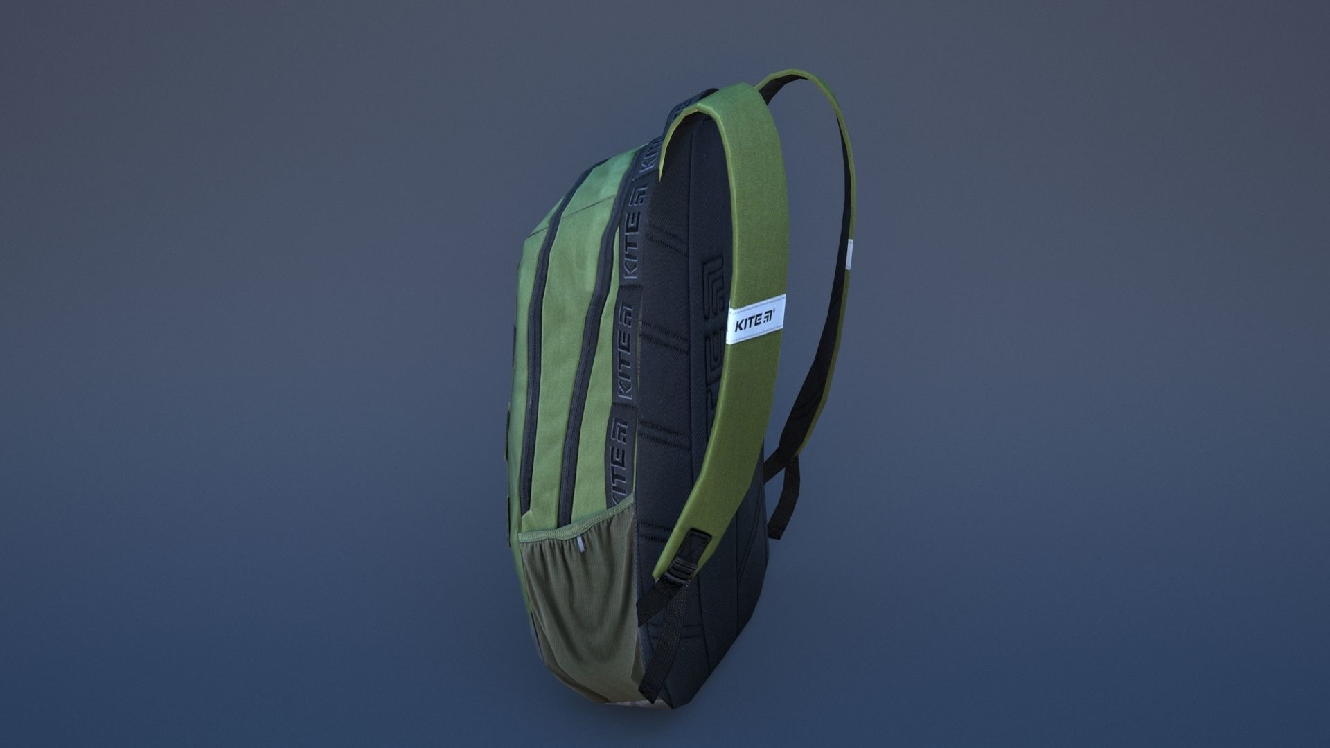 Backpack with orange straps Low-poly 3D model_34
