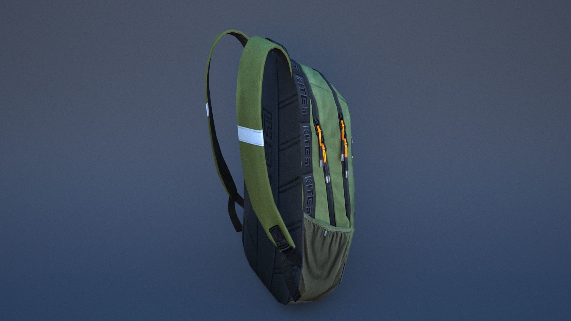 Backpack with orange straps Low-poly 3D model_20