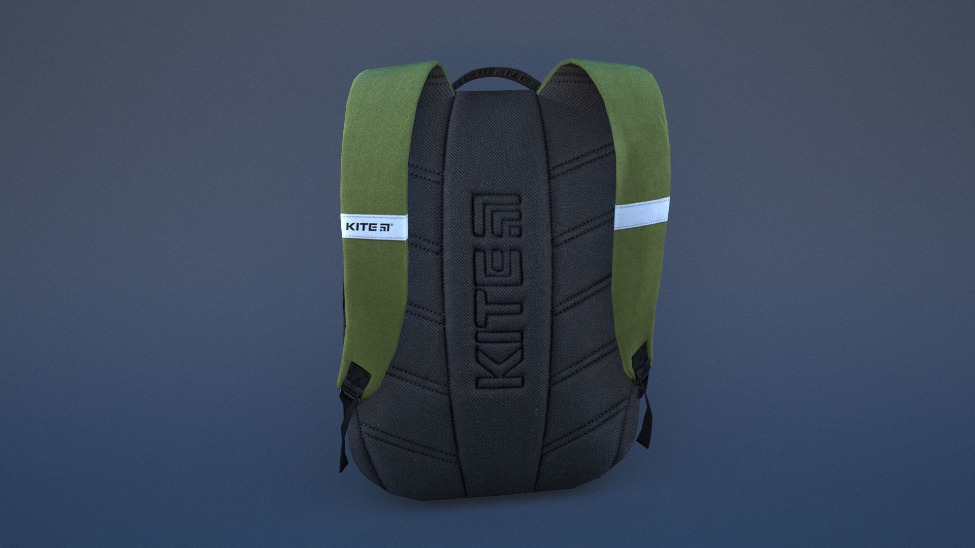 Backpack with orange straps Low-poly 3D model_28