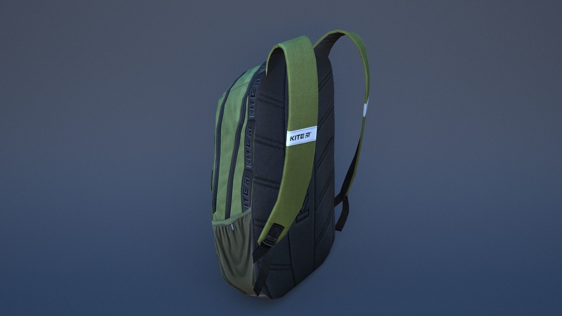 Backpack with orange straps Low-poly 3D model_33