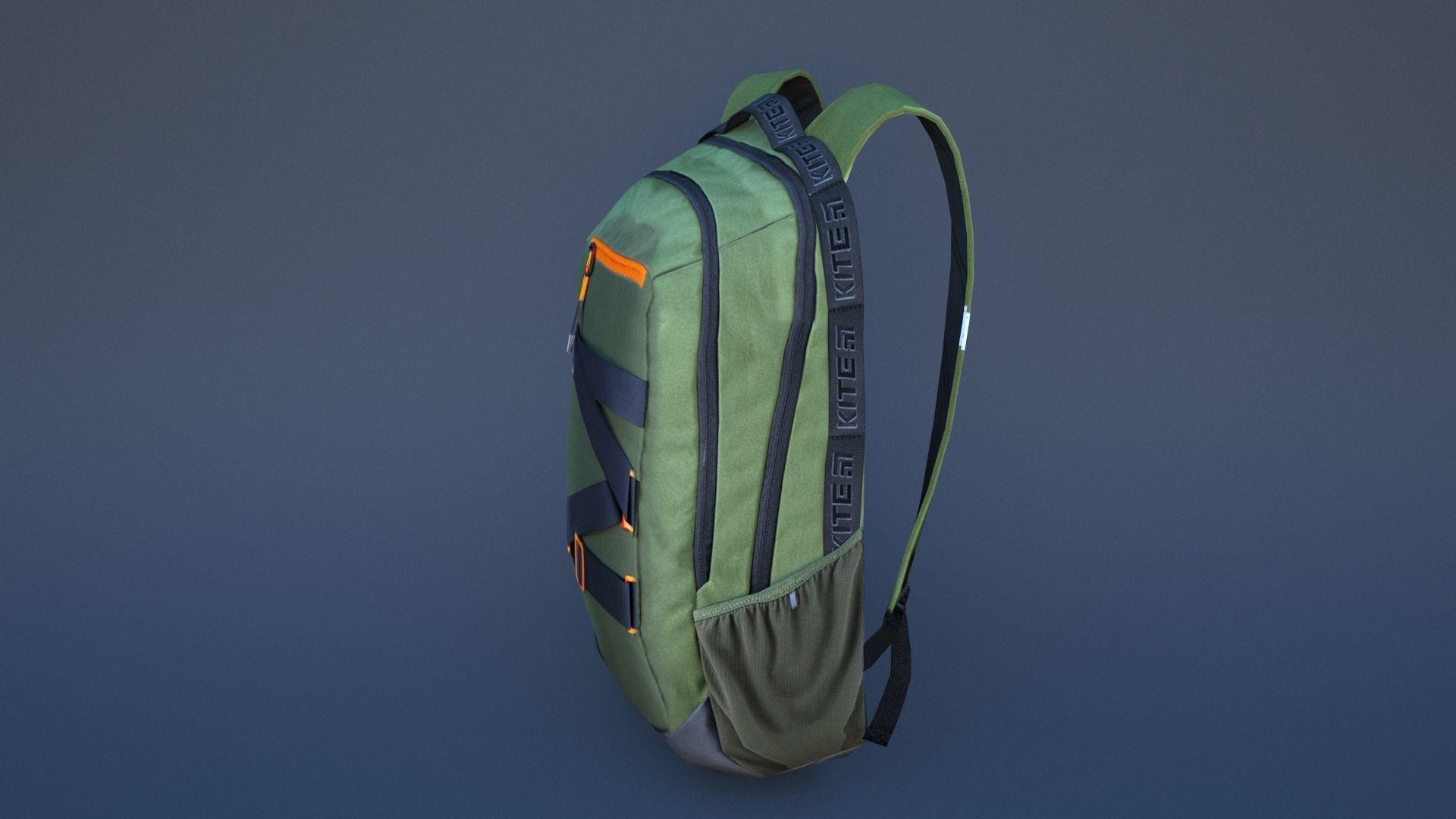 Backpack with orange straps Low-poly 3D model_38