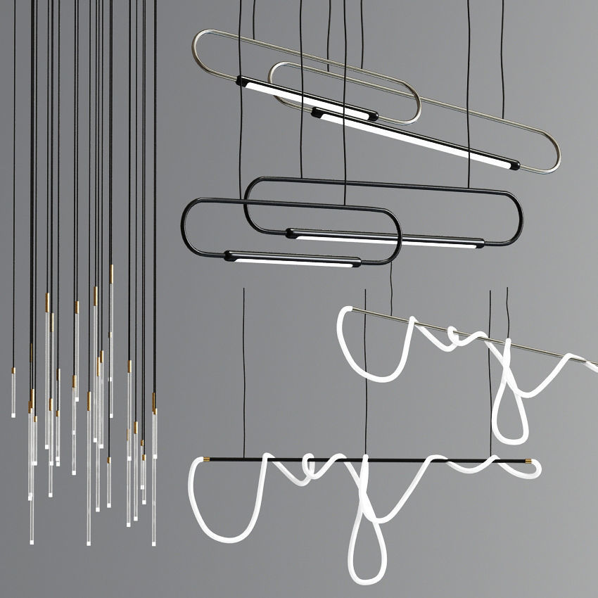 Modern Ceiling Suspension Hanging Pendant 3D model_1