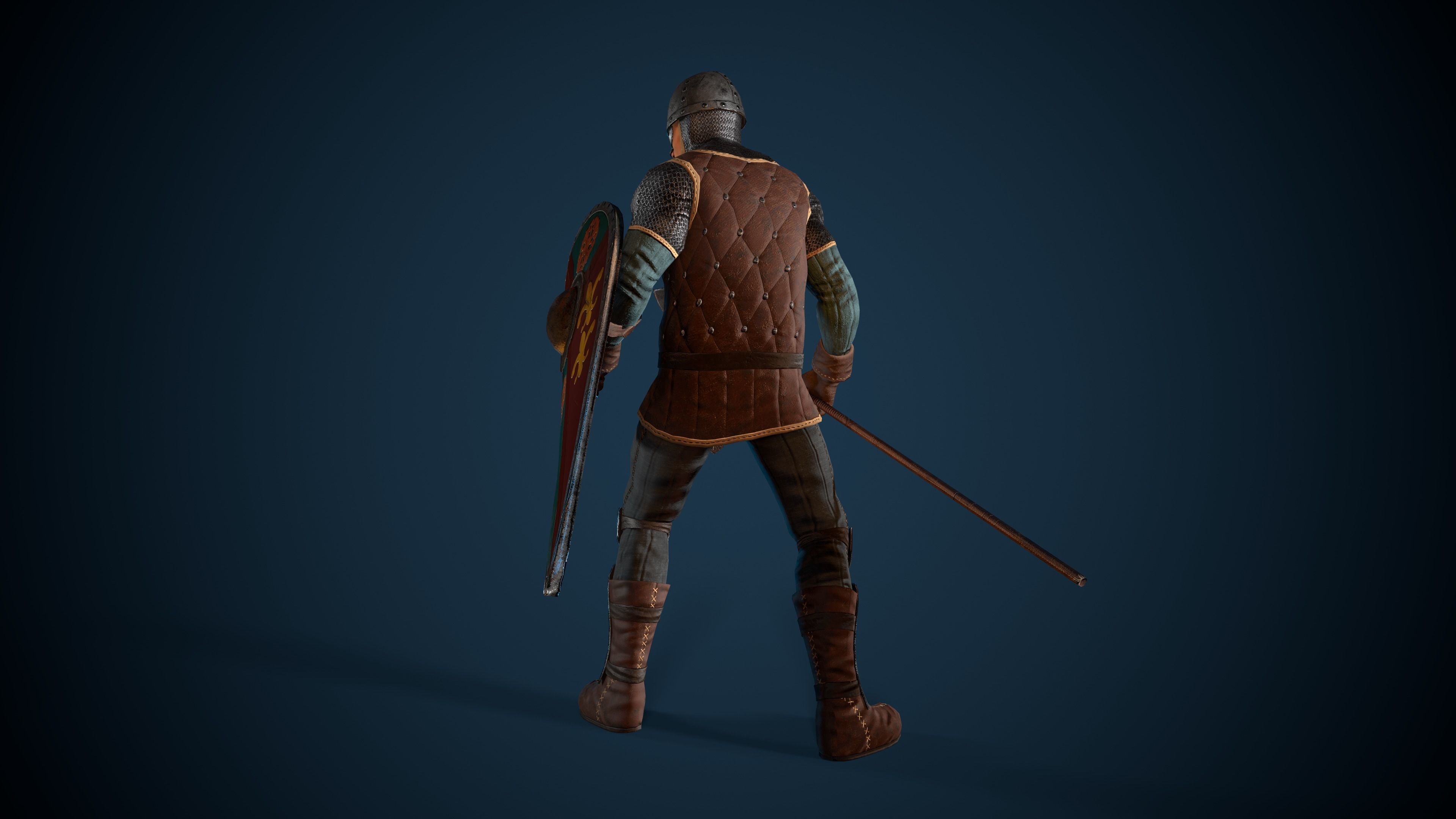 Guard knight Low-poly 3D model_9